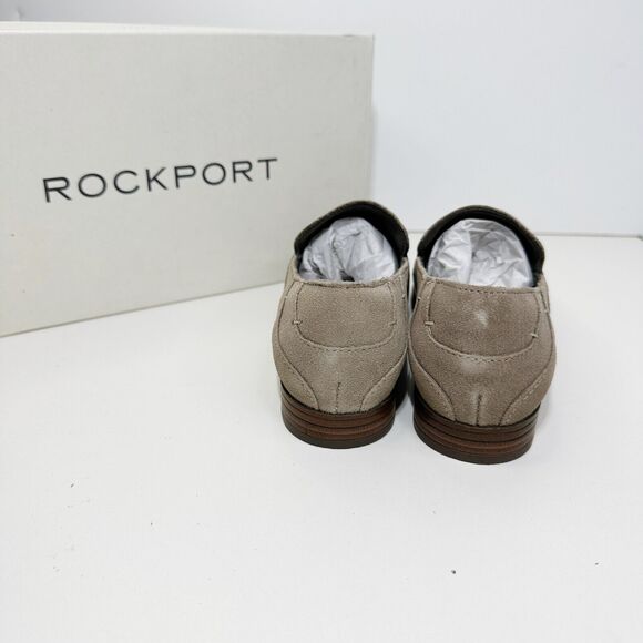 Rockport Trutech Suede Loafer's Slip On Khaki Women's 5W Wide NWB - Picture 2 of 7